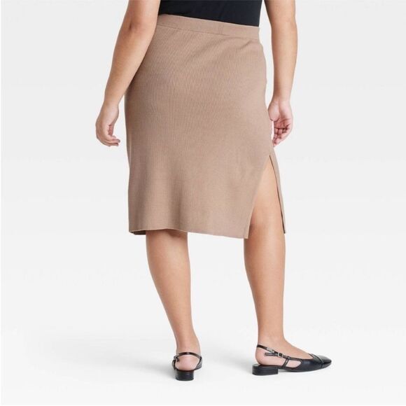 Ava & Viv Tan Ribbed Skirt Skirt, Size XXL, NWT - Picture 4 of 11